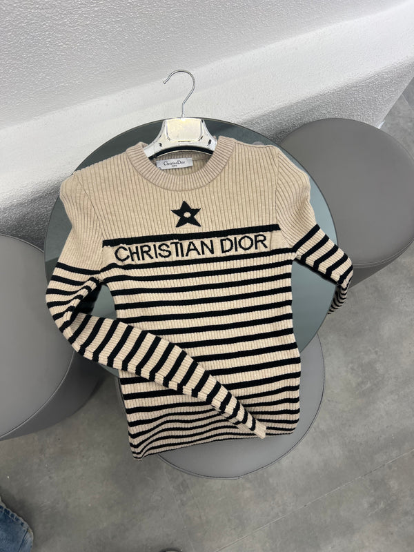 Stripe knit brown
