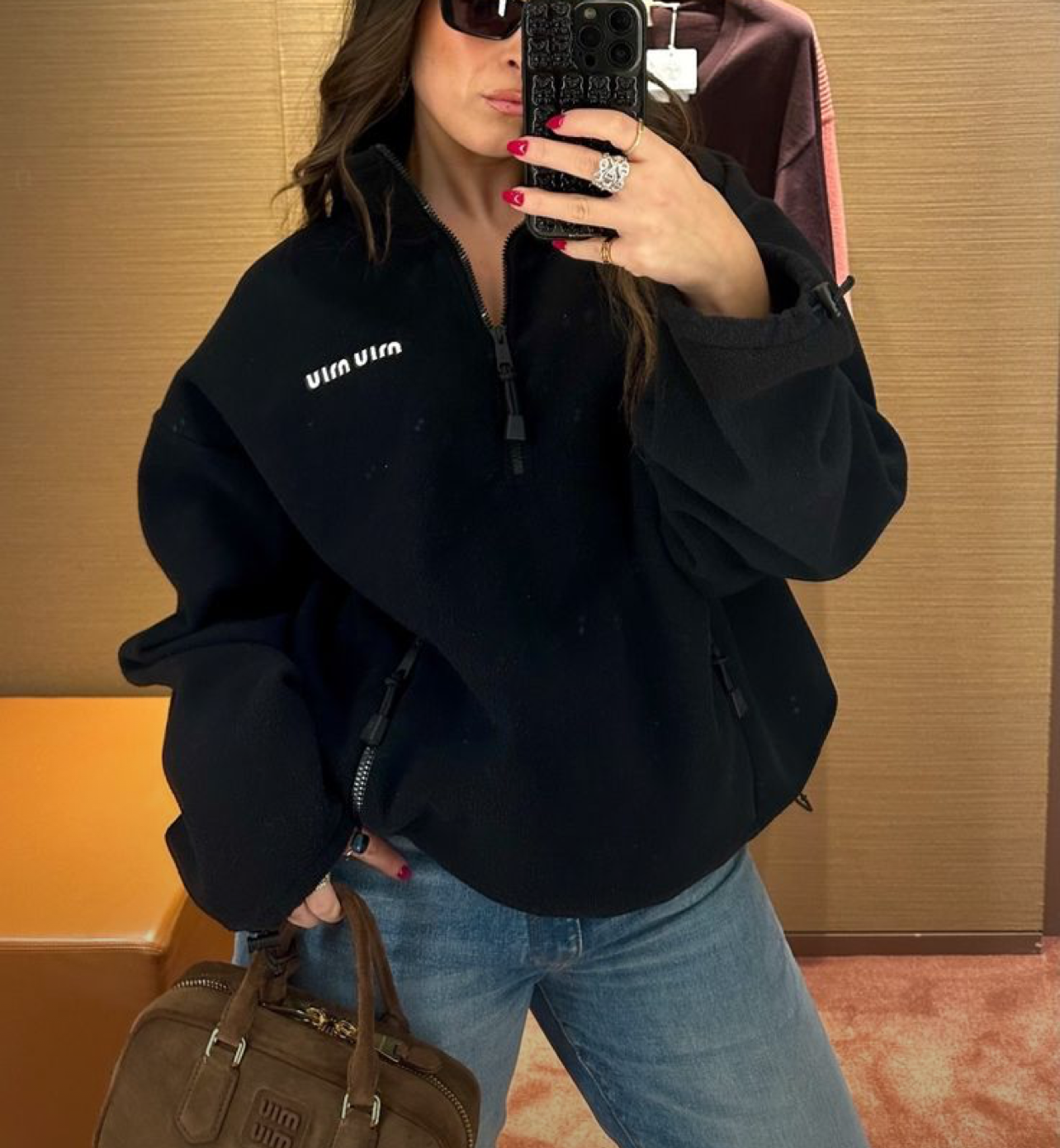 MIM fleece cardigan black