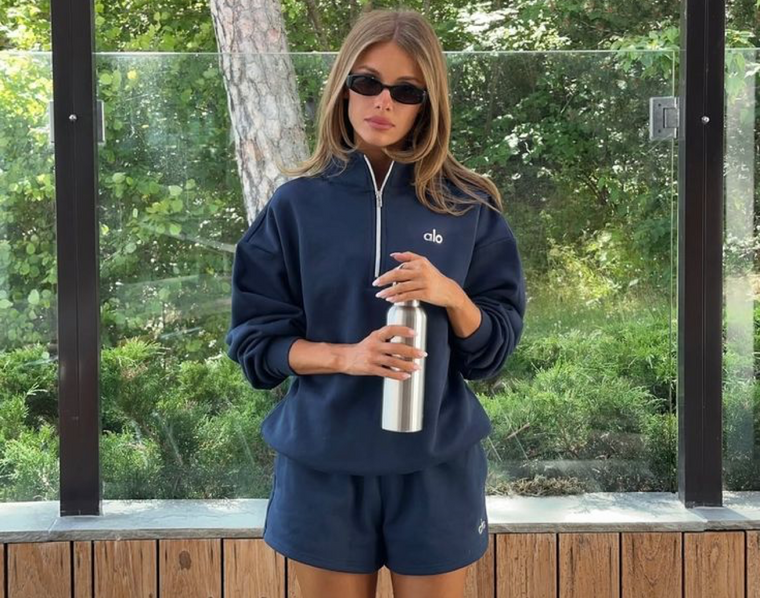 HALF ZIP SWEATER - NAVY