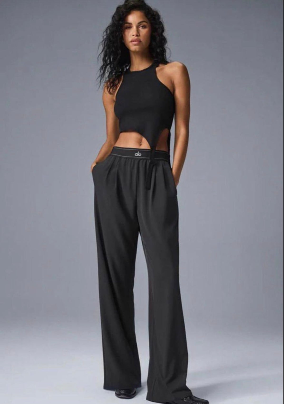 LOOSE FIT PANTS - black / blue