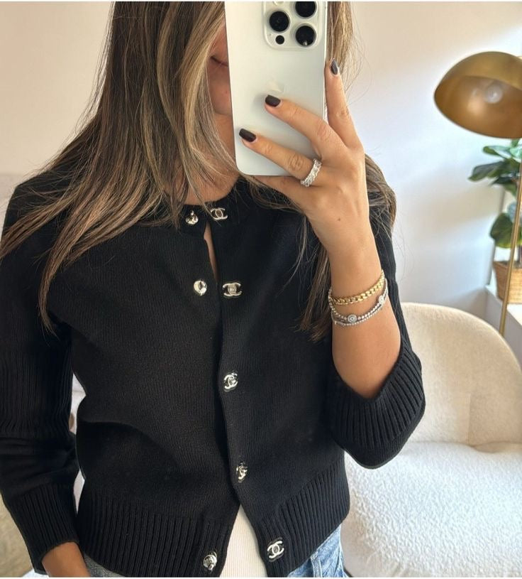 Black cardigan