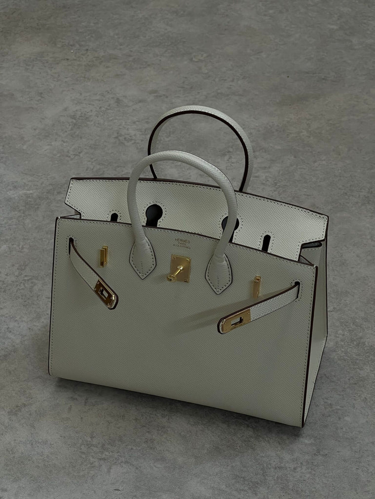 B BAG LEATHER WHITE