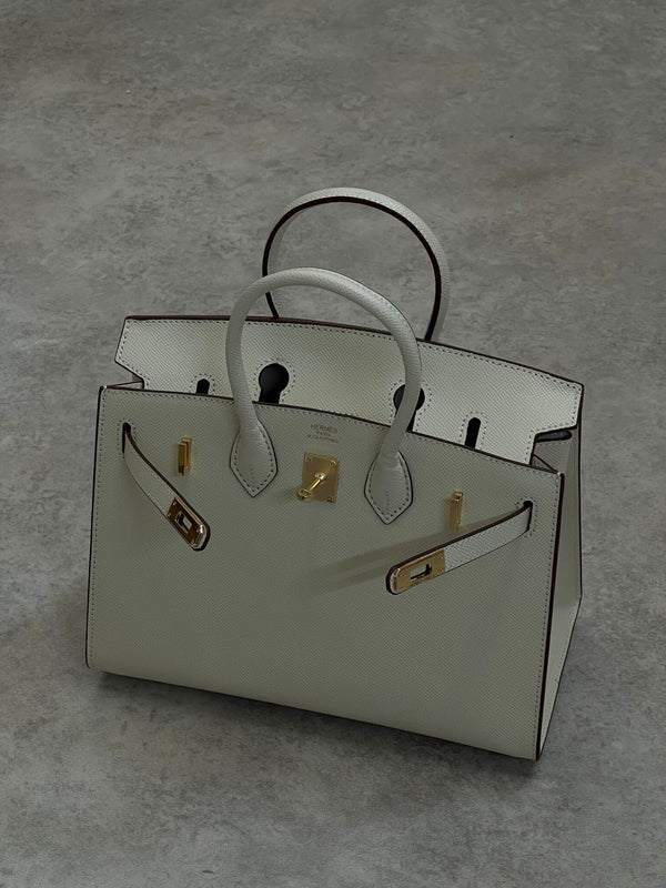 B BAG LEATHER WHITE