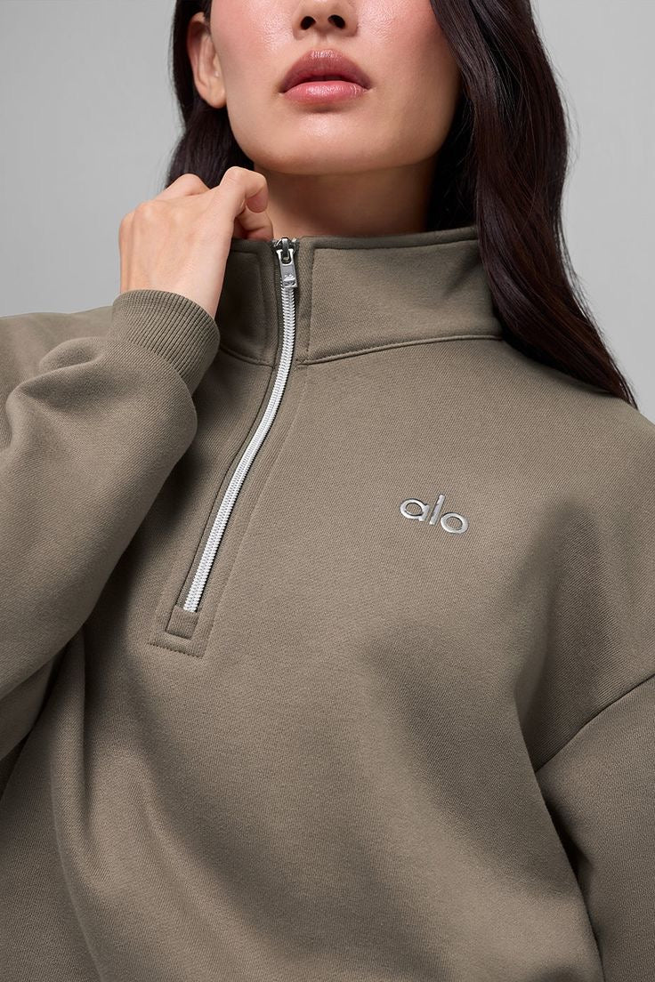 HALF ZIP SWEATER - KHAKI