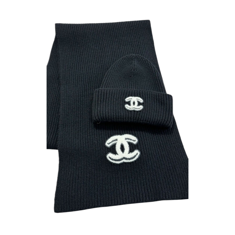 SCARF & BEANIE SET BLACK