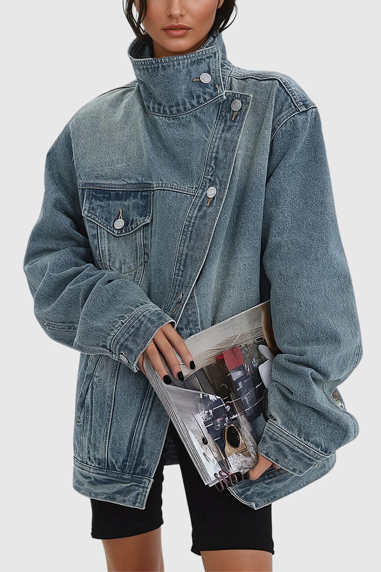 A symmetrical jeans jacket