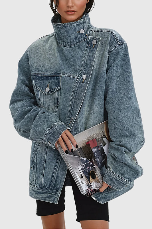 A symmetrical jeans jacket