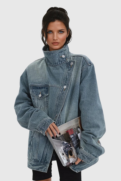 A symmetrical jeans jacket