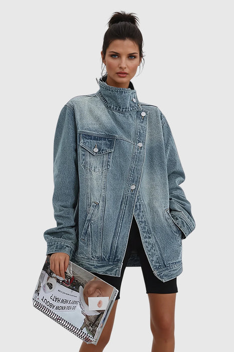 A symmetrical jeans jacket
