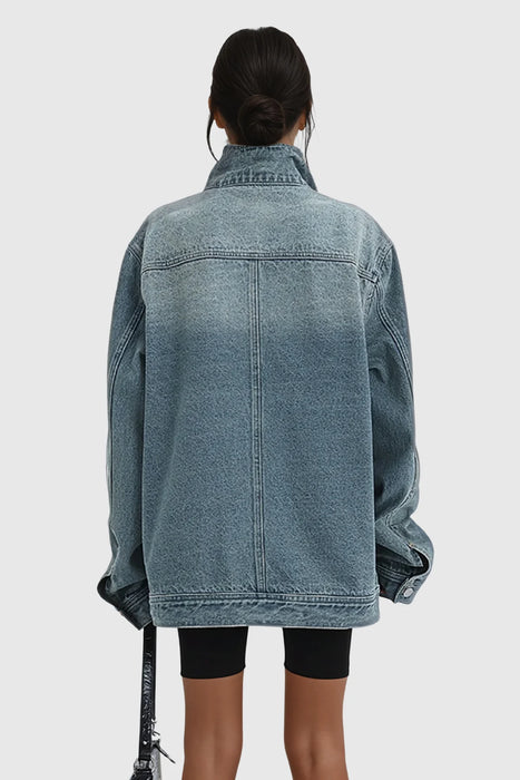 A symmetrical jeans jacket
