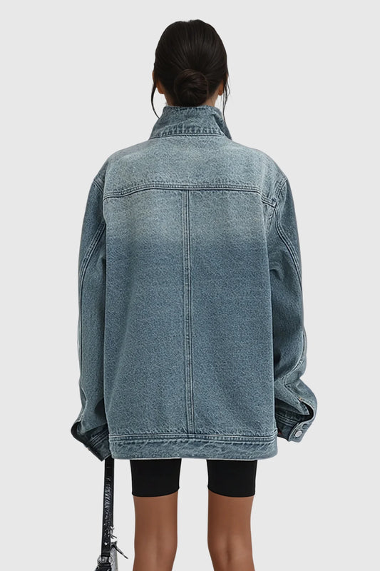 A symmetrical jeans jacket