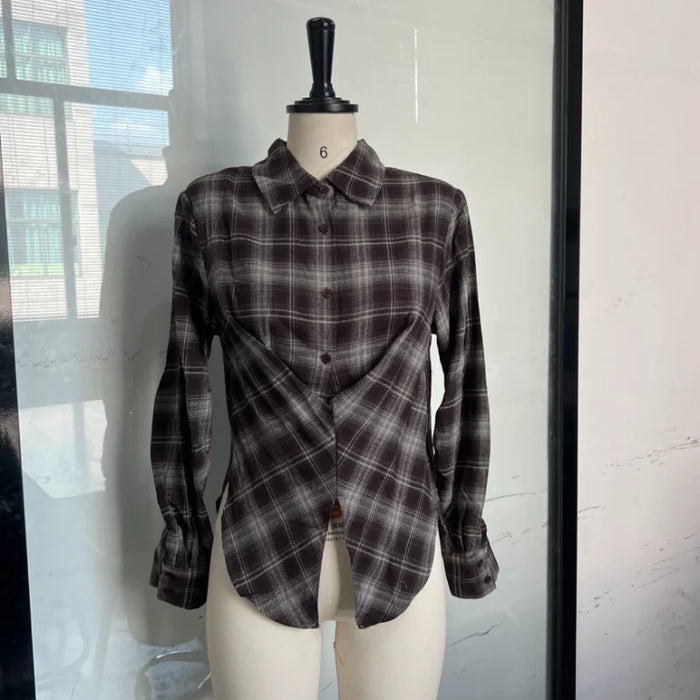 Snatched checkered blouse