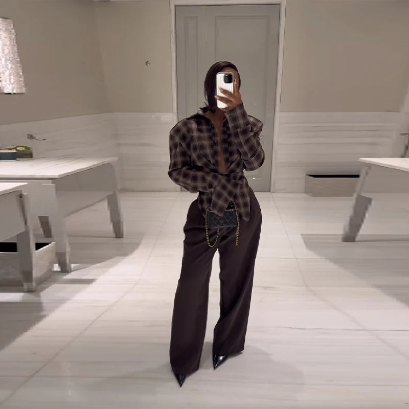Snatched checkered blouse