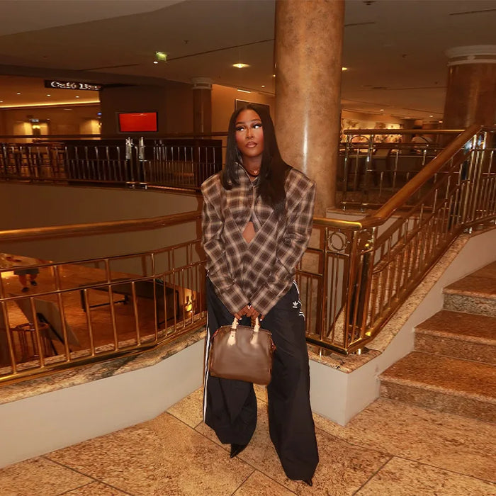 Snatched checkered blouse